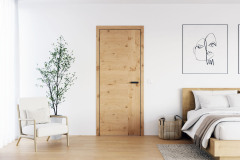 Bezfalcové dvere TENGA 15, zárubňa NORMAL, s hladkým napojením krídla a zárubne bez presahu vytvárajú elegantný a minimalistický vzhľad (SAPELI) 
