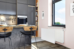 Špeciálna súprava vykurovacieho telesa 
s integrovaným ventilátorom Radik V-POWER SET je vhodná na vykurovanie tepelným čerpadlom a v ďalších nízkoteplotných sústavách (KORADO)